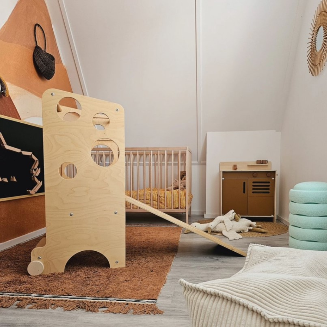 Tapis enfant Terracotta à pois noirs