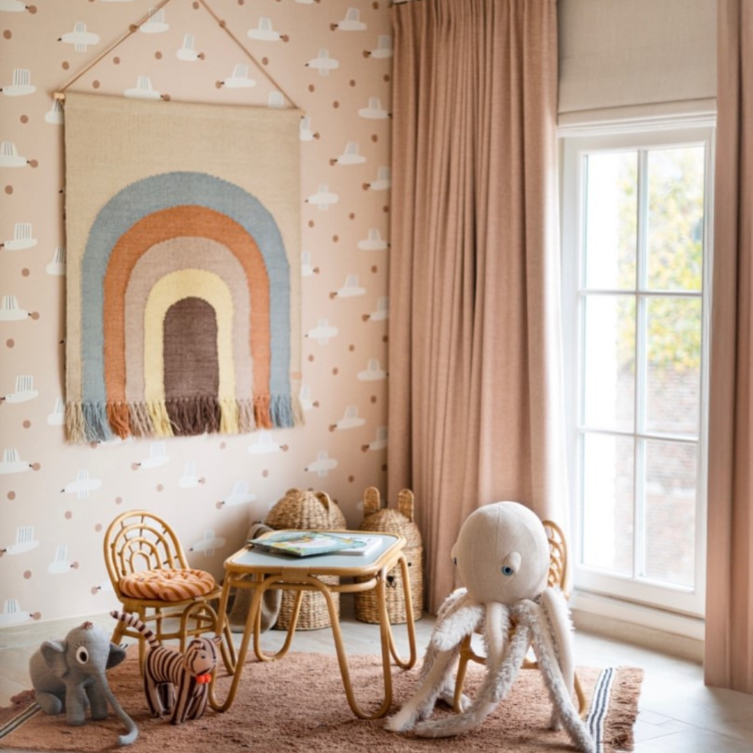 Tapis enfant Terracotta à pois noirs