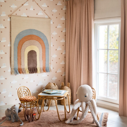 Tapis enfant Terracotta à pois noirs