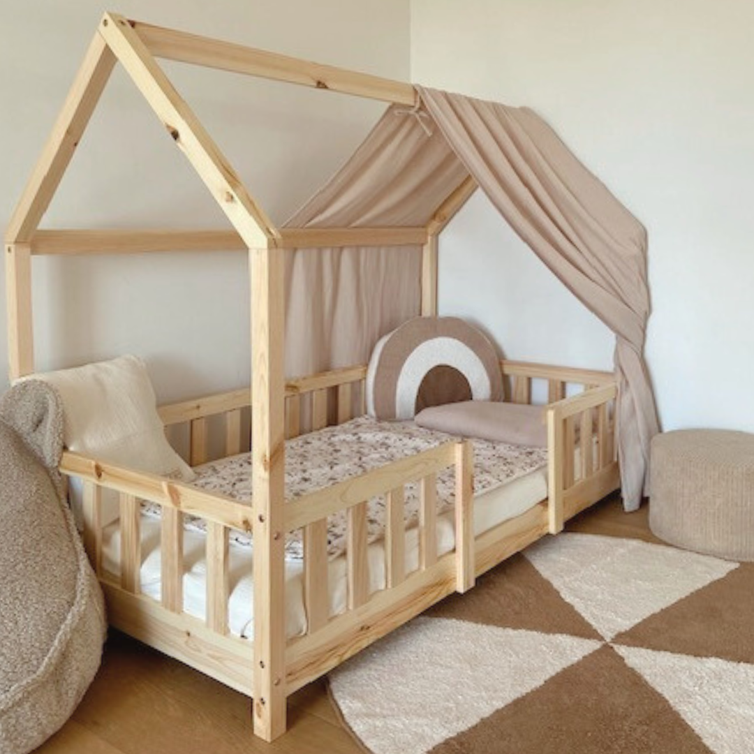 Ciel de lit cabane Beige
