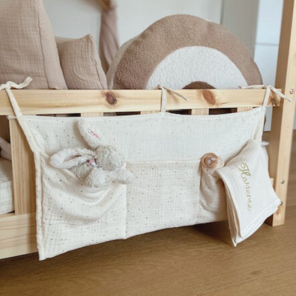 Beige bedhemel van biologisch katoen