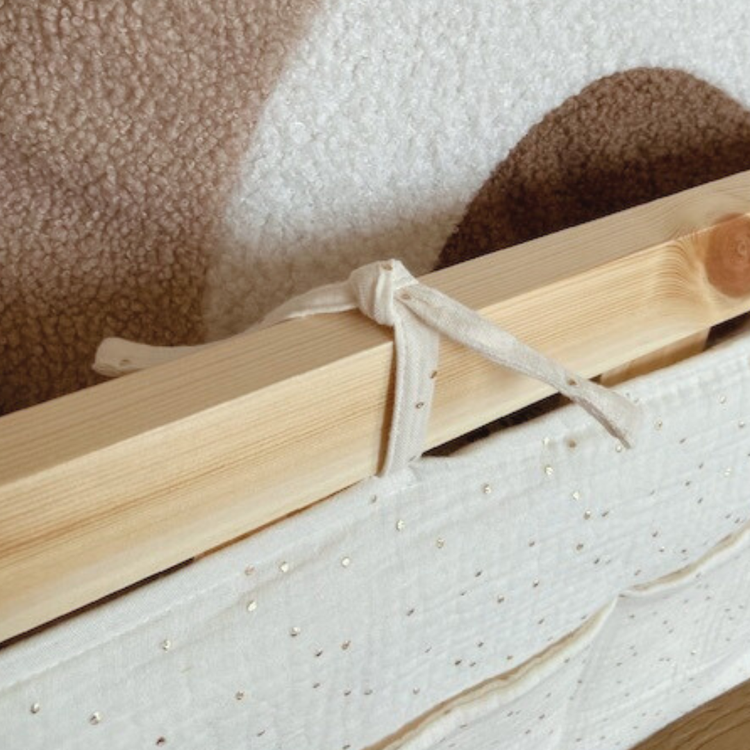 Beige bedhemel van biologisch katoen