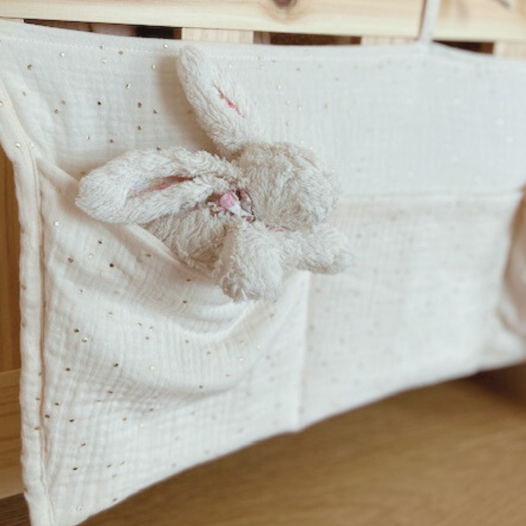 Beige bedhemel van biologisch katoen
