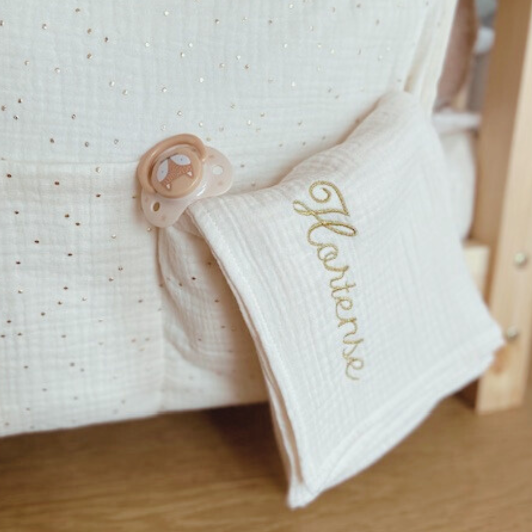 Beige bedhemel van biologisch katoen