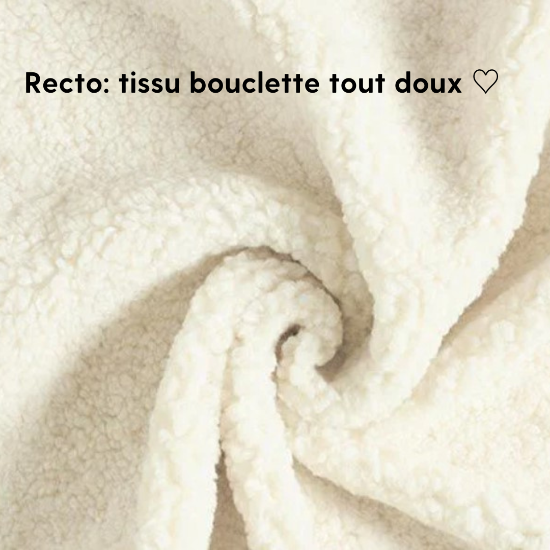 Pochette de rangement lit - Tissu bouclette écru