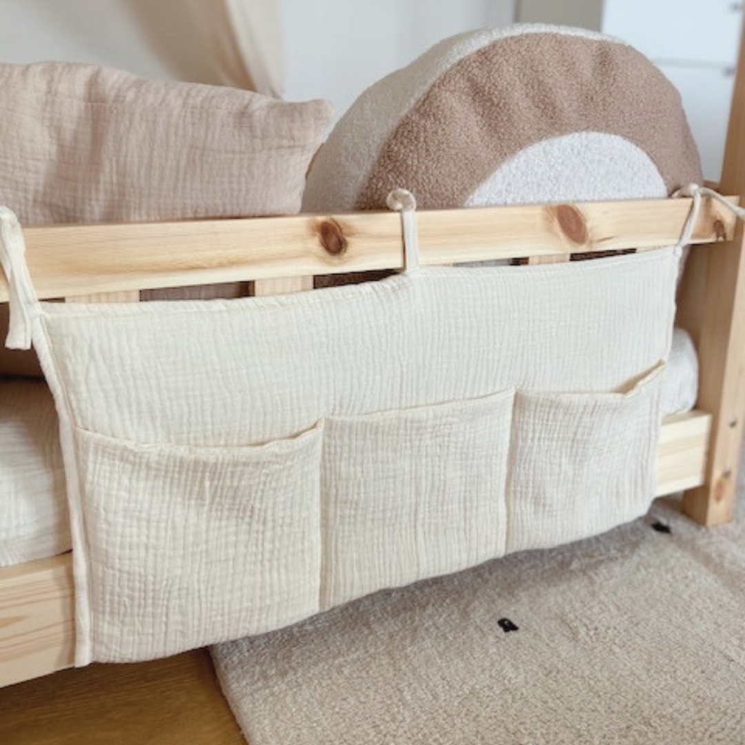 Pochette de rangement lit - Ecru