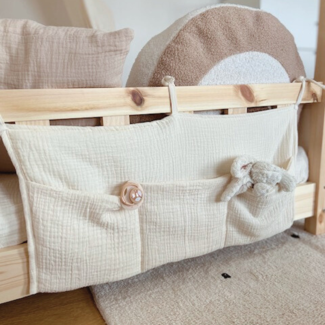 Pochette de rangement lit - Ecru