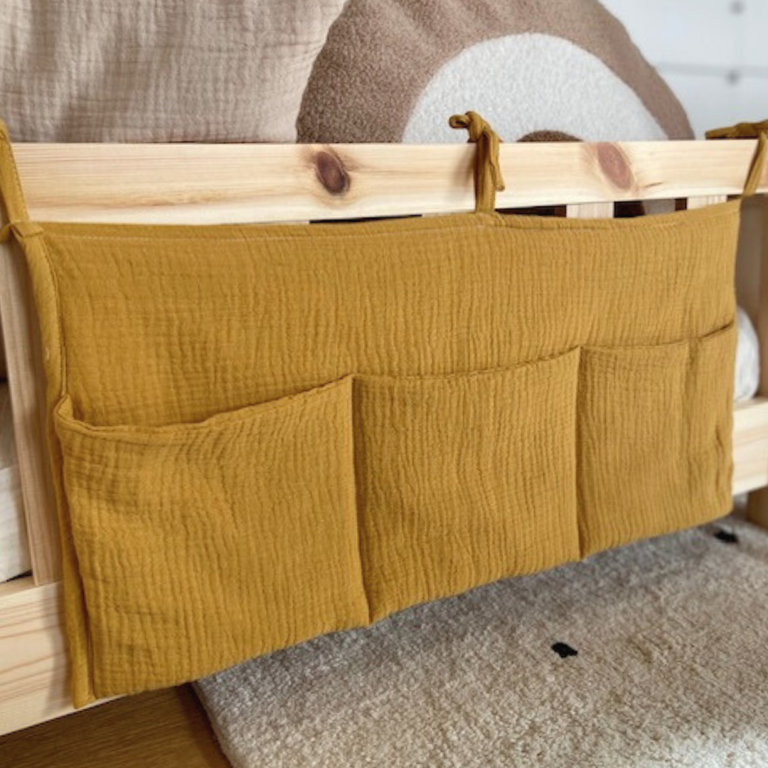 Beige bedhemel van biologisch katoen