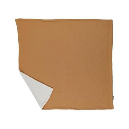 Couverture plaid enfant gaze de coton Camel
