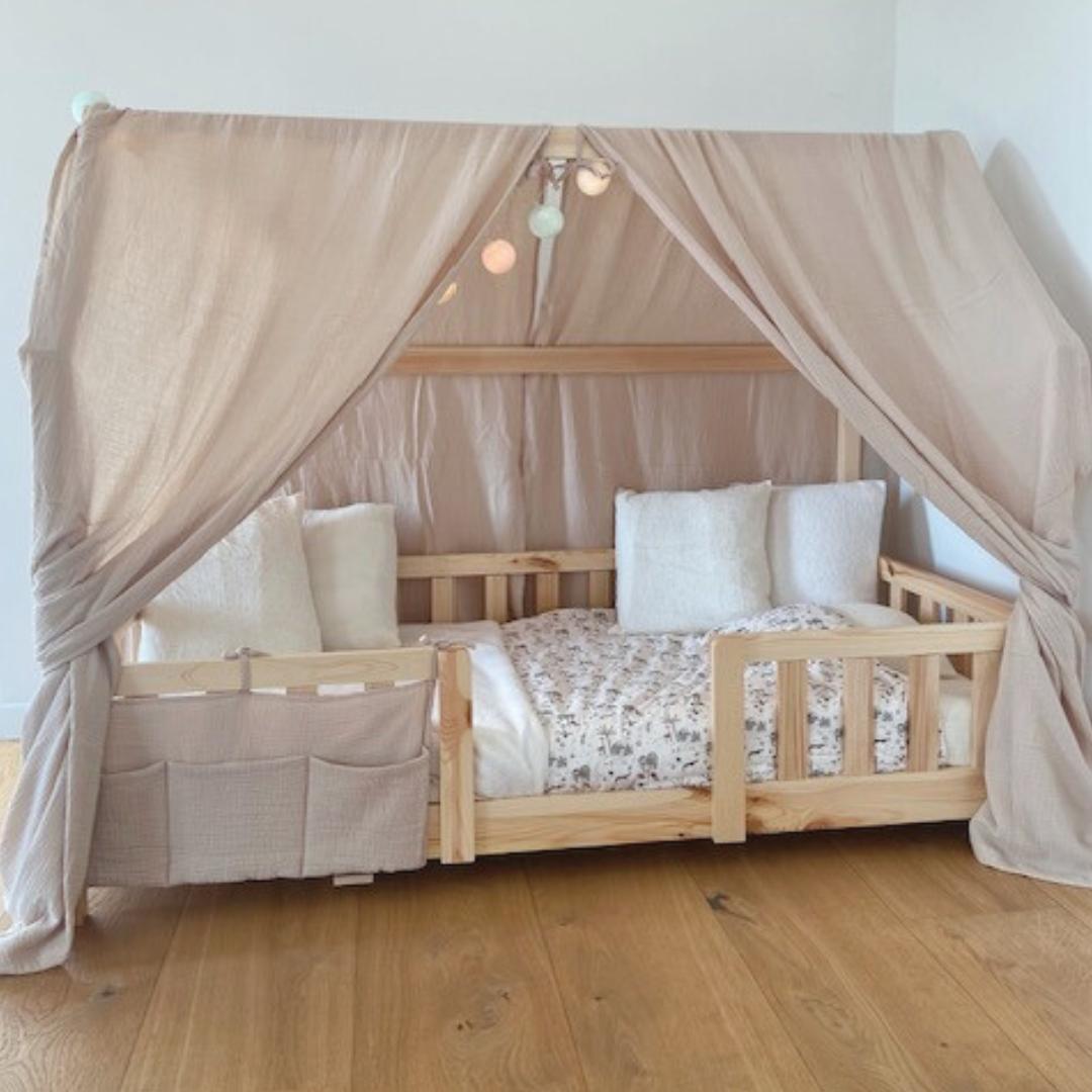 Ciel de lit cabane (pack de 2) Beige en stock