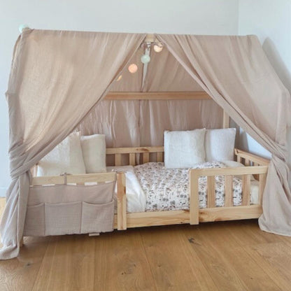 Ciel de lit cabane (pack de 2) Beige en stock