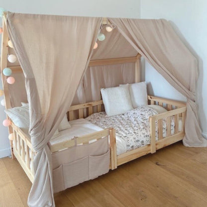 Ciel de lit cabane (pack de 2) Beige en stock