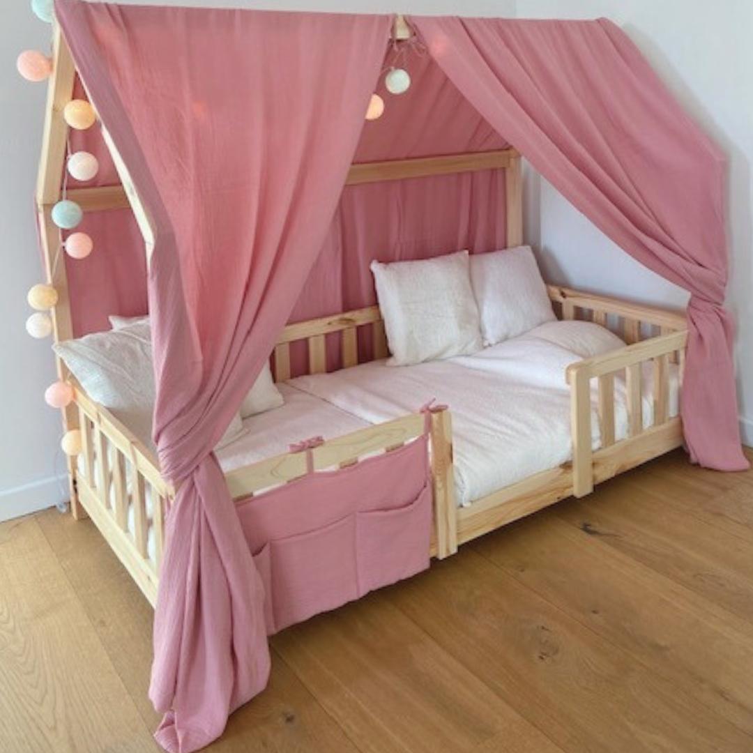 Ciel de lit cabane (pack de 2) Rose