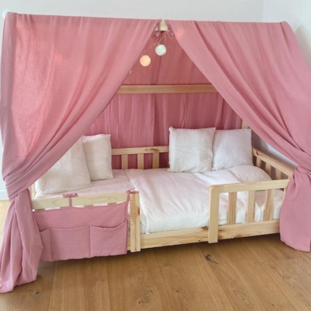 Ciel de lit cabane (pack de 2) Rose