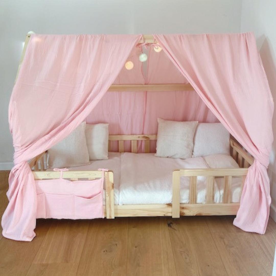 Ciel de lit cabane (pack de 2) Rose blush