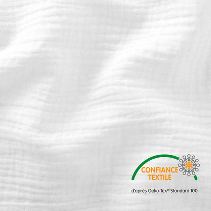 Tour de lit cabane double gaze Blanc