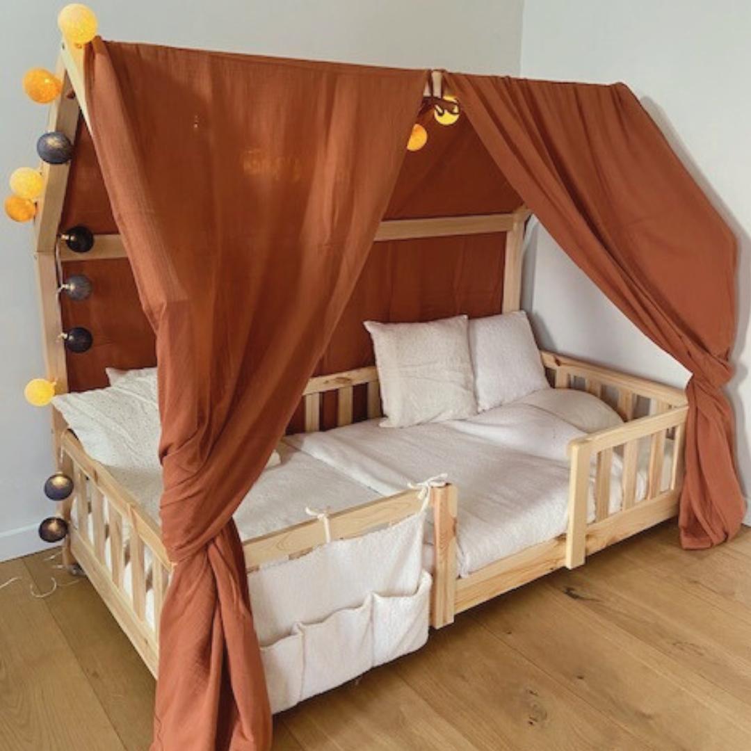 Ciel de lit cabane (pack de 2) Terracotta