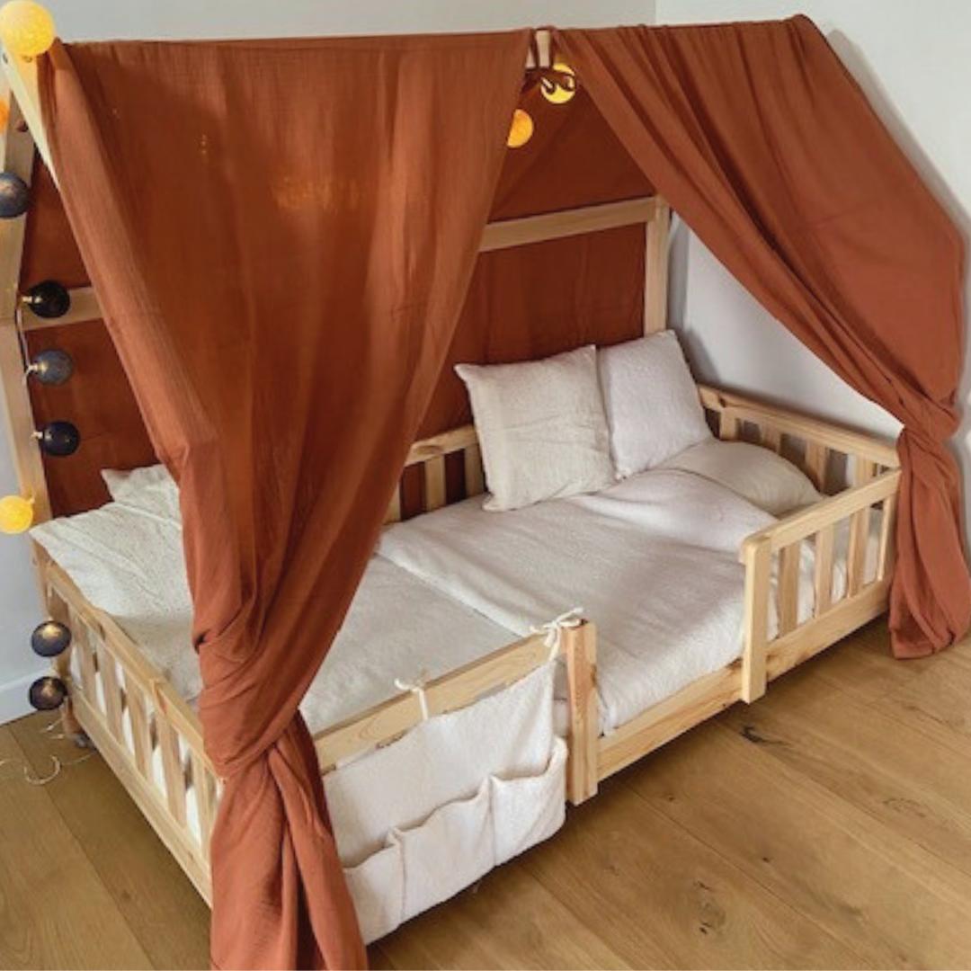 Ciel de lit cabane (pack de 2) Terracotta