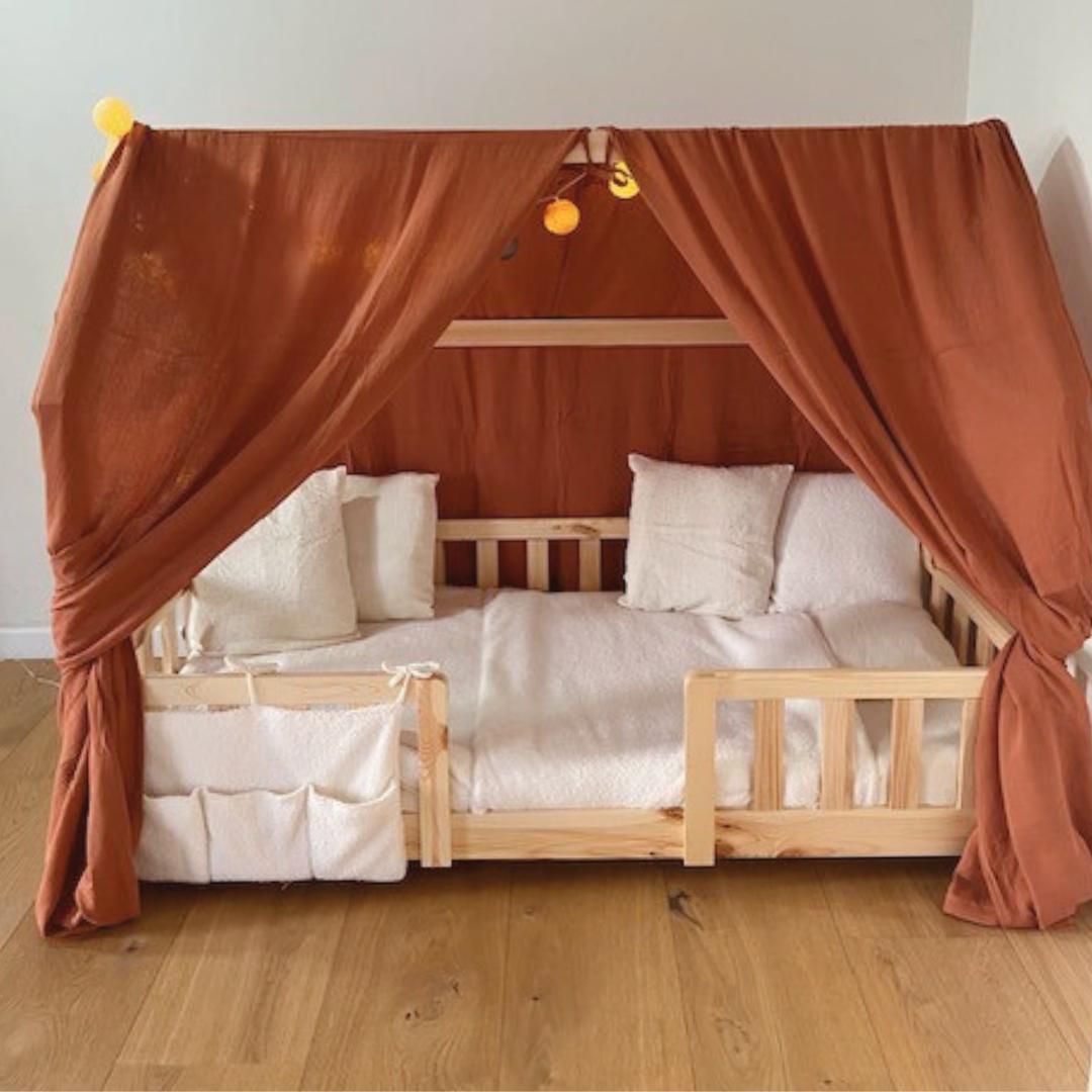 Ciel de lit cabane (pack de 2) Terracotta