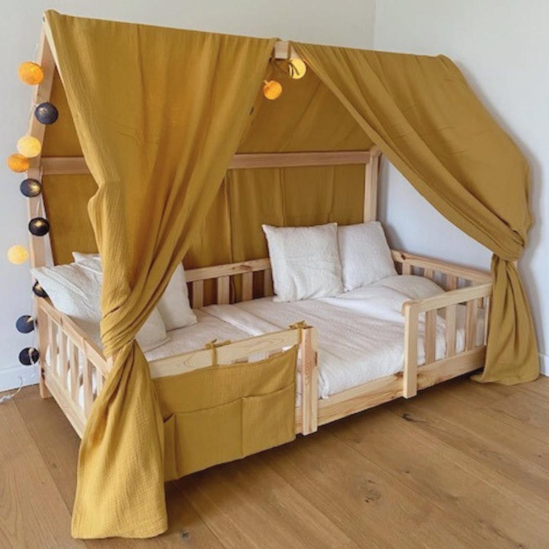 Ciel de lit cabane (pack de 2) Jaune moutarde