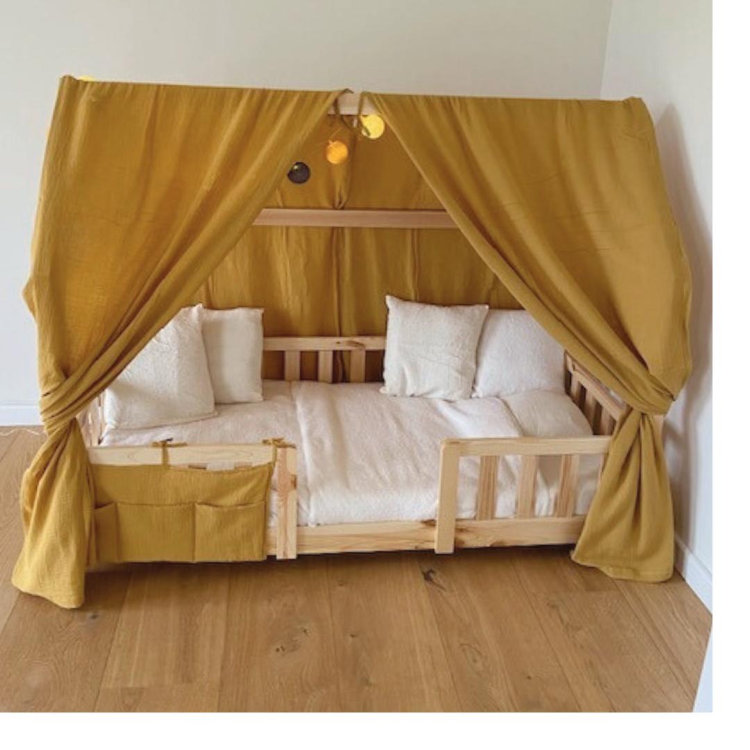 Ciel de lit cabane (pack de 2) Jaune moutarde