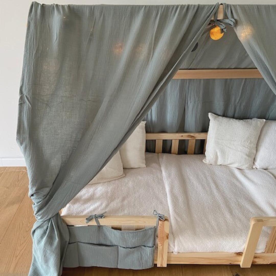Ciel de lit cabane (pack de 2) Vert de gris