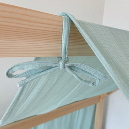 Set van 2 mintgroene luifels voor cabinebedden