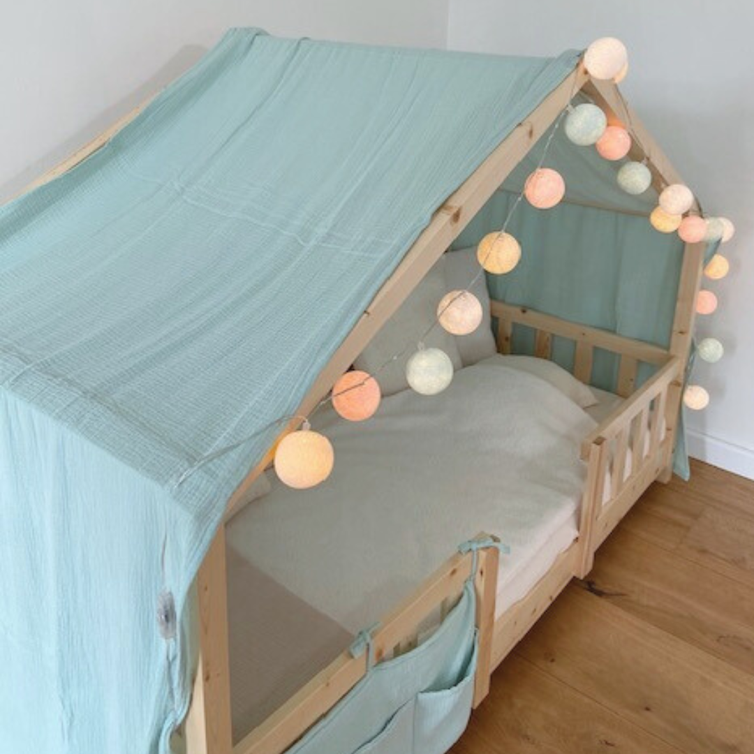 Ciel de lit cabane Vert menthe