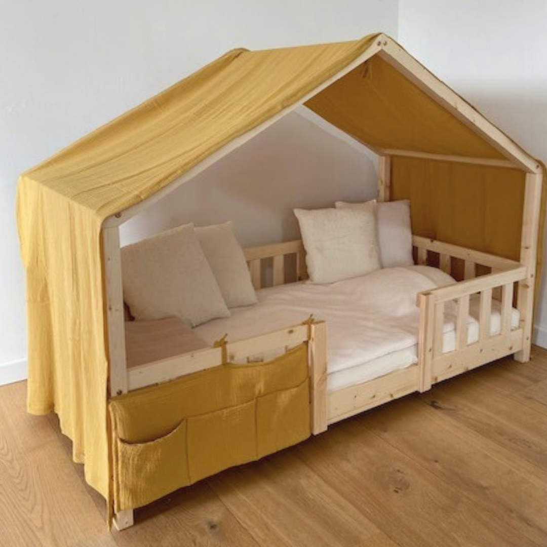 Ciel de lit cabane Jaune moutarde