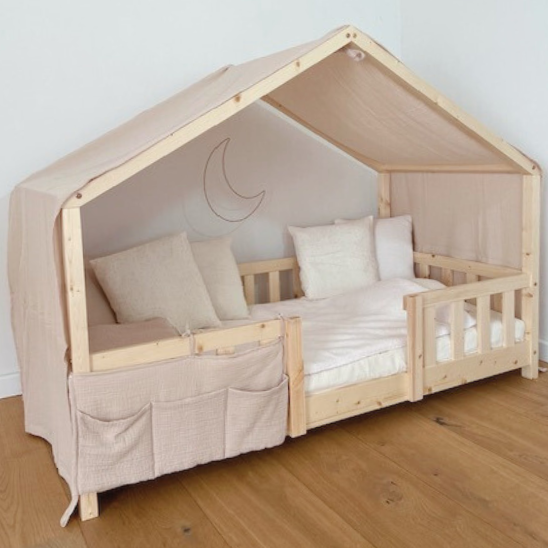 Ciel de lit cabane Beige