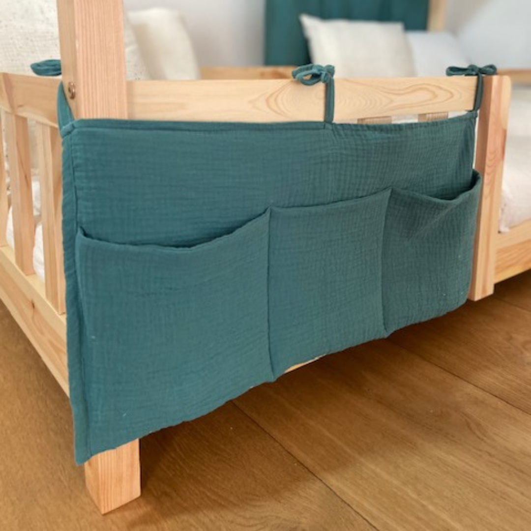 Pochette de rangement lit - Vert eucalyptus