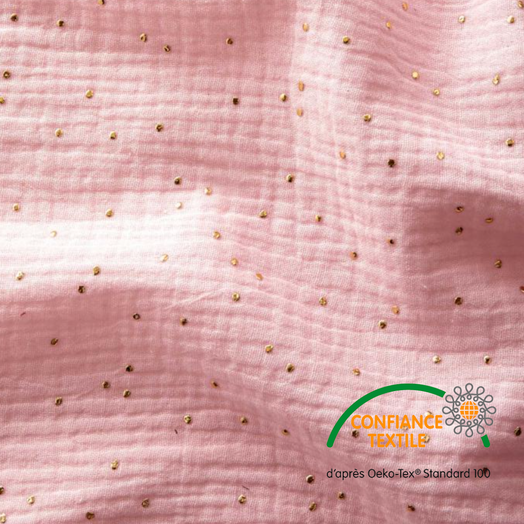 Ciel de lit cabane (pack de 2) Rose blush pois dorés