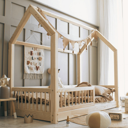 Montessori cabinebed met Pia-barrière 90x190cm