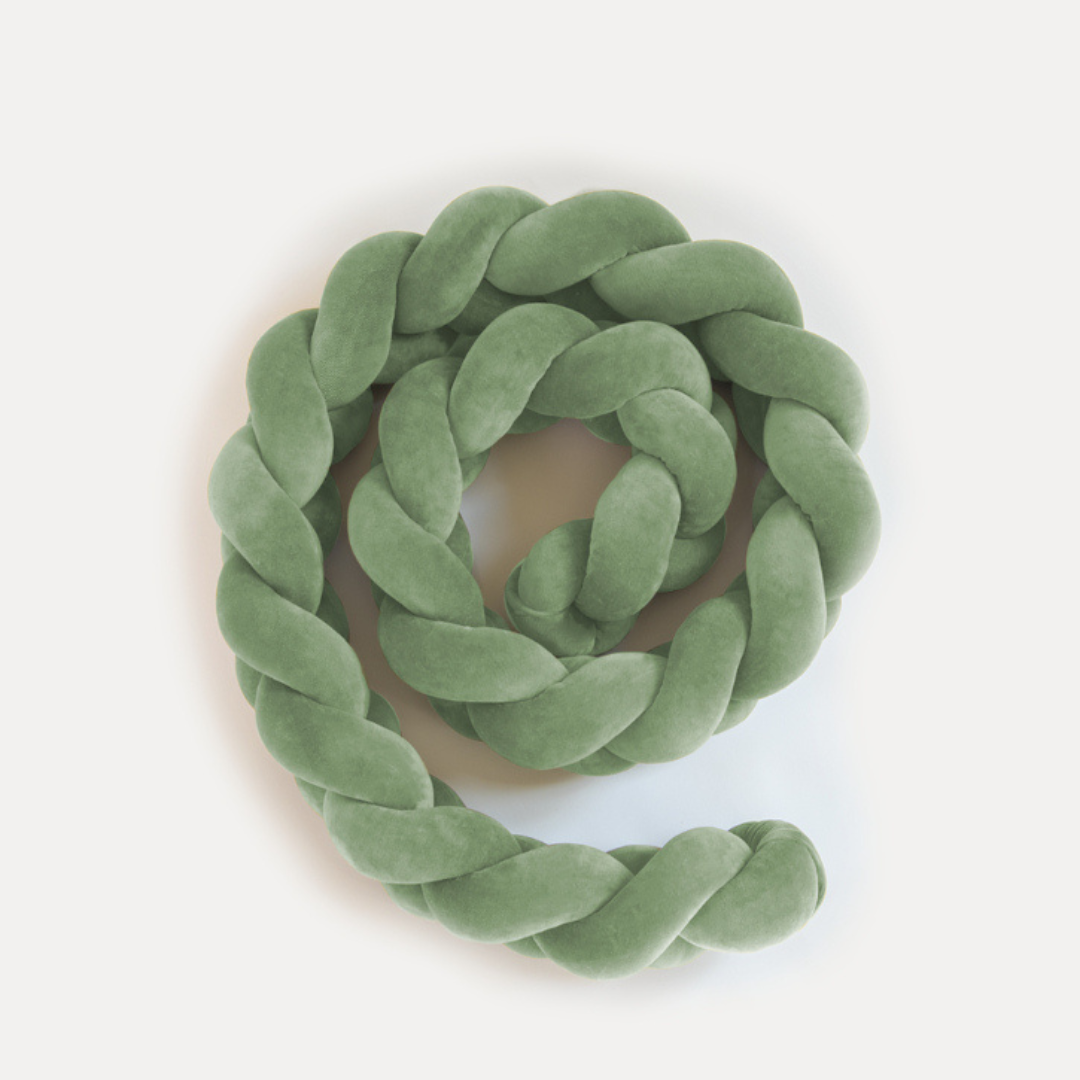 Tresse de lit vert eucalyptus 240cm