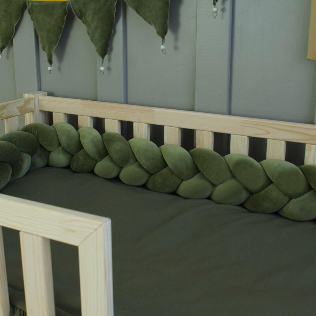 Tresse de lit 3 brins Vert mousse