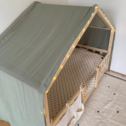 Ciel de lit cabane Vert Kaki