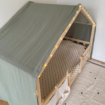 Ciel de lit cabane Vert Kaki