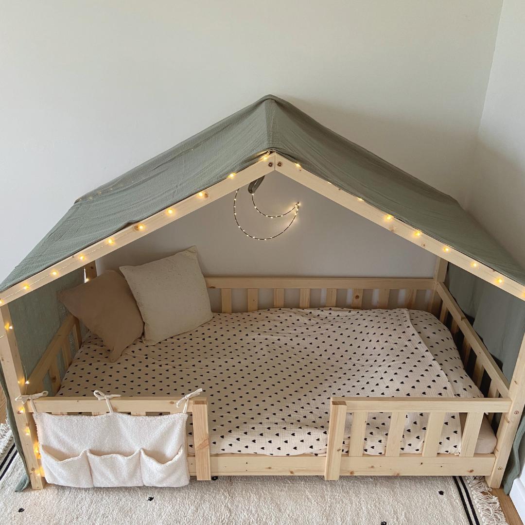 Ciel de lit cabane Vert Kaki