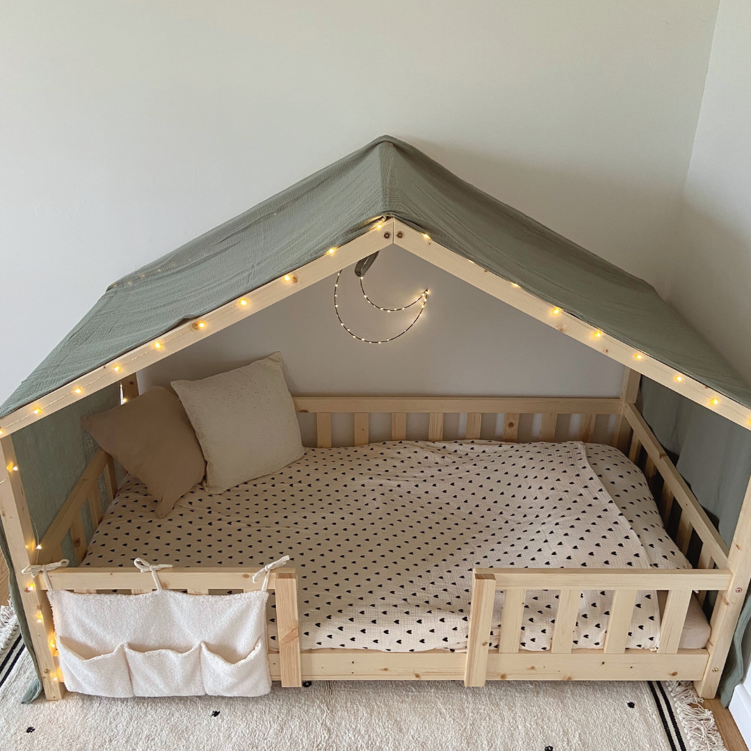 Ciel de lit cabane Vert Kaki