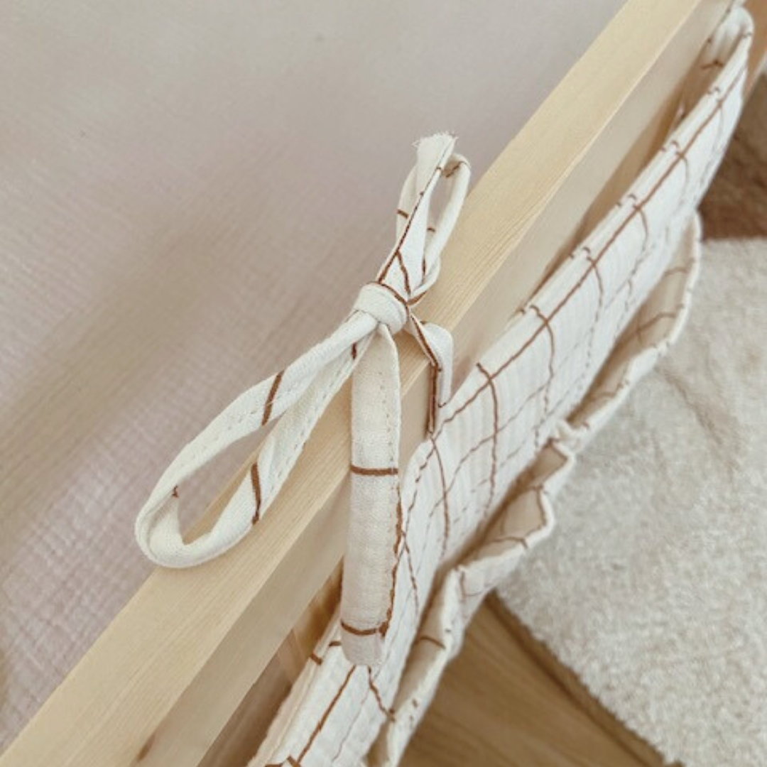 Pochette de rangement lit Marcel Camel/Ecru