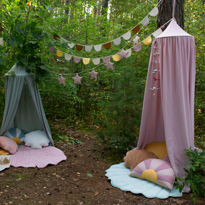 Ciel de lit bébé Rose - Fait main