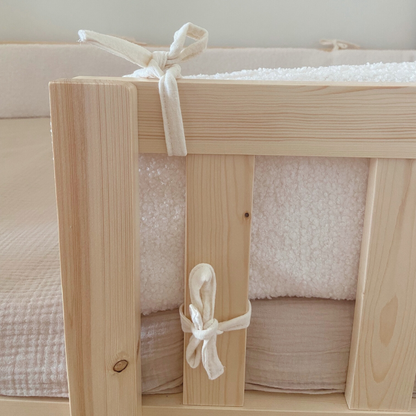 Babybedbumper in ecru French Terry stof 