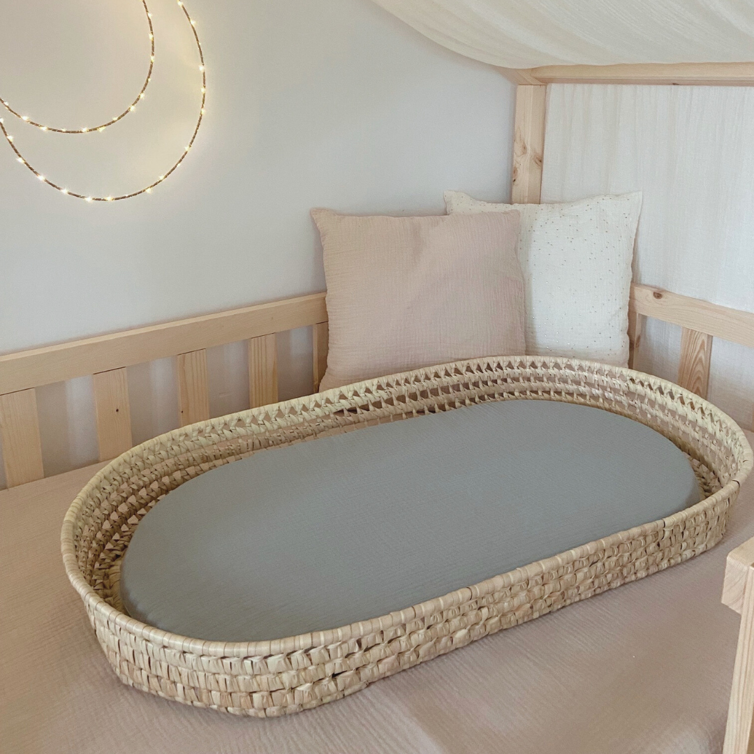 Panier à langer + matelas + housse couleur au choix