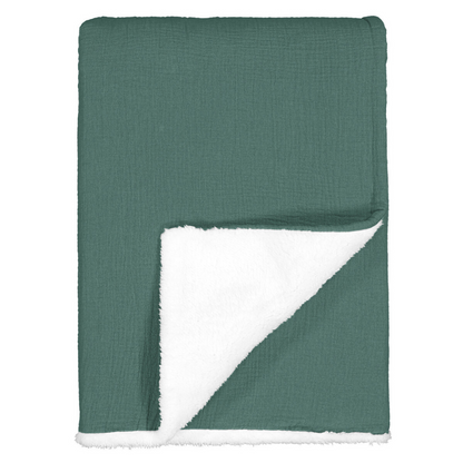 Couverture plaid enfant gaze de coton Vert Eucalyptus