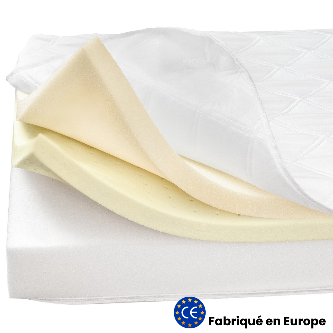 Matelas enfant 90x200cm - Mousse &amp; latex à mémoire de forme