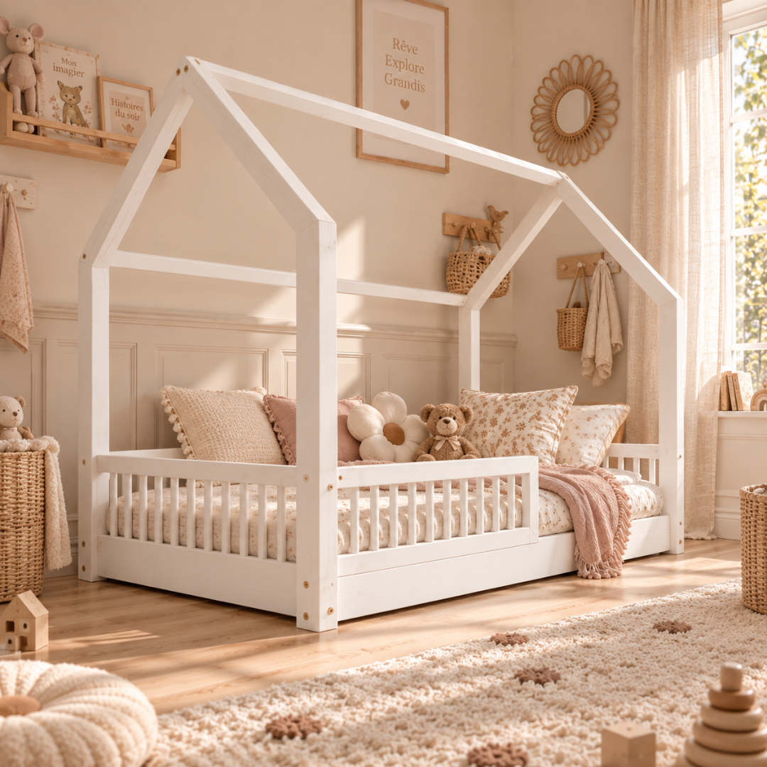 Lit cabane Montessori Pia Blanc