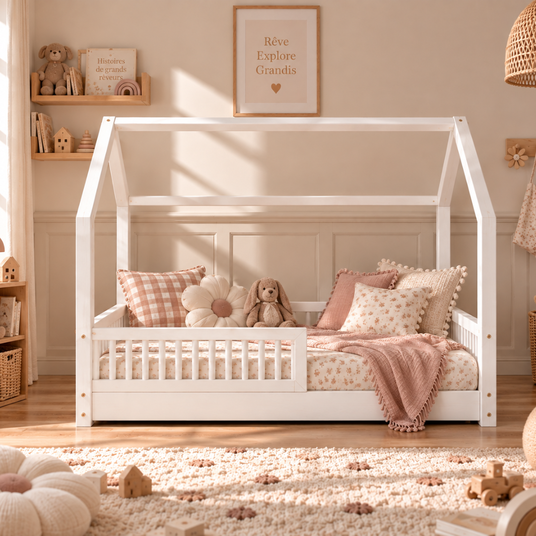 Lit cabane Montessori Pia Blanc