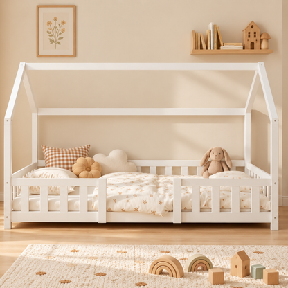 Cabinebed met slagboom - 80x160 cm - Wit 
