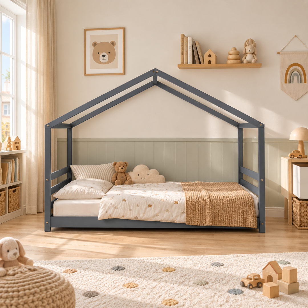 Montessori kajuitbed - 90x200 cm - Grijs