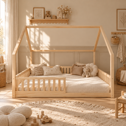 Groot Montessori Bianca cabinebed met barrière 140x200cm